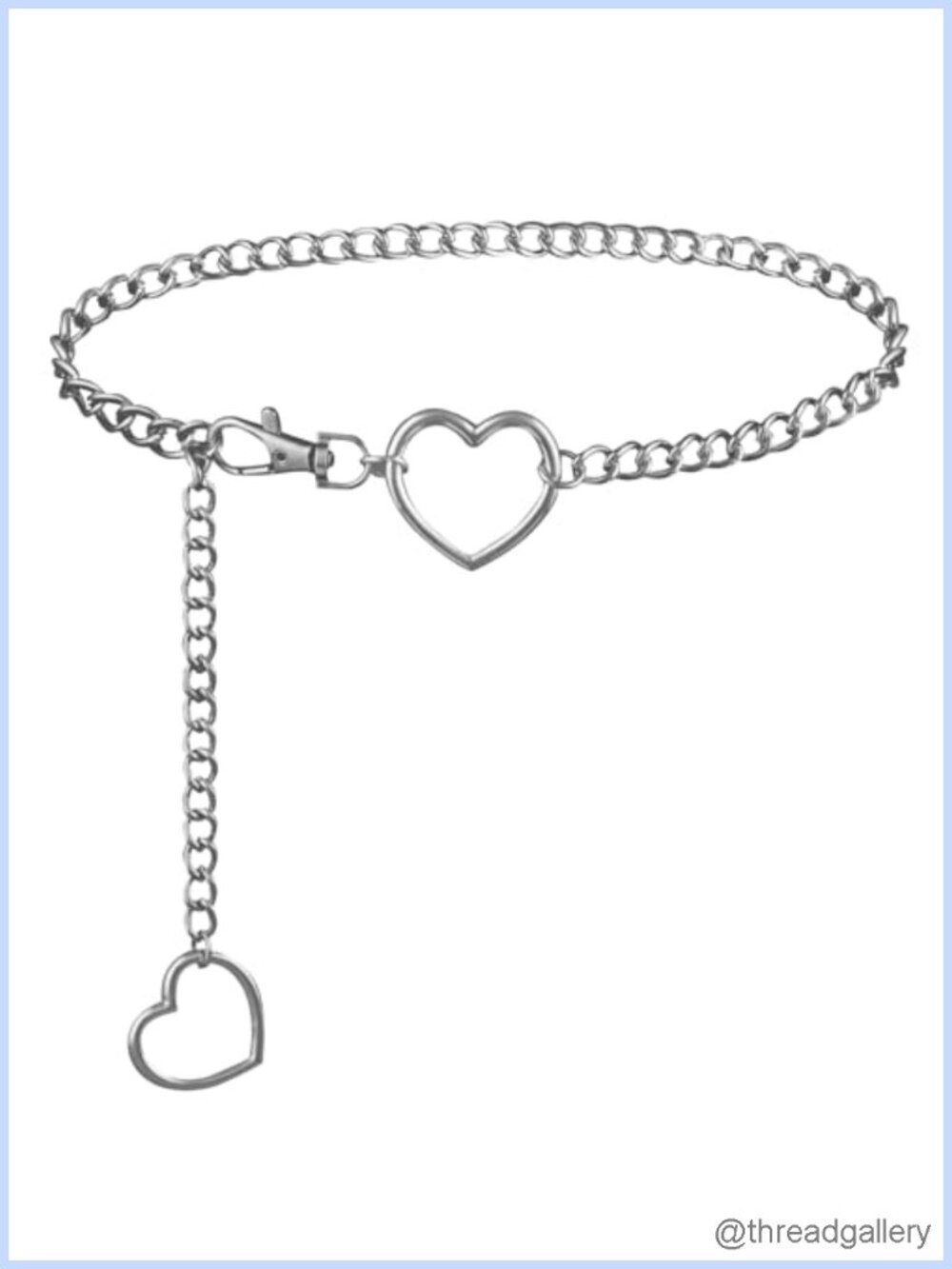 Heart Waist Chain Jewelry Adjustable Metal Body Chain for Dress Jeans